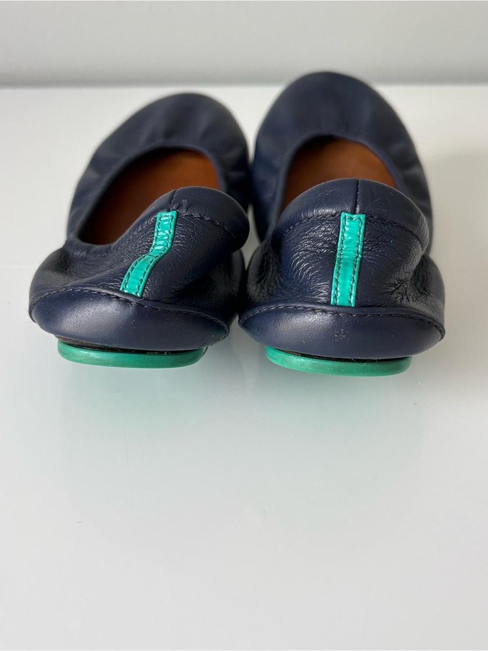 Tieks Navy Blue Leather Ballet Flats Size 7 Foldable Travel Shoes Fair Condition - Picture 11 of 11